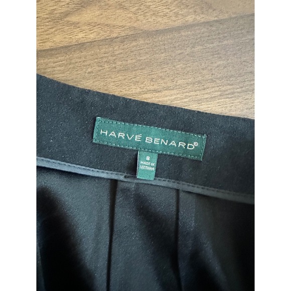 HARVÉ BENARD Black Midi Skirt Pencil Skirt Womens Size 8 Back Slit - Picture 3 of 3